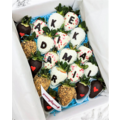 20pcs Black & White with Peanuts & Coconut Shavings Chocolate Strawberries Gift Box (Custom Wording)